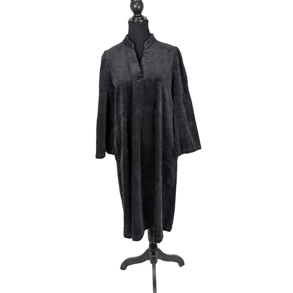 Culture Dresses & Skirts - Culture Denmark Charcoal Gray Corduroy V-Neck Sack Dress Medium - 100% Cotton